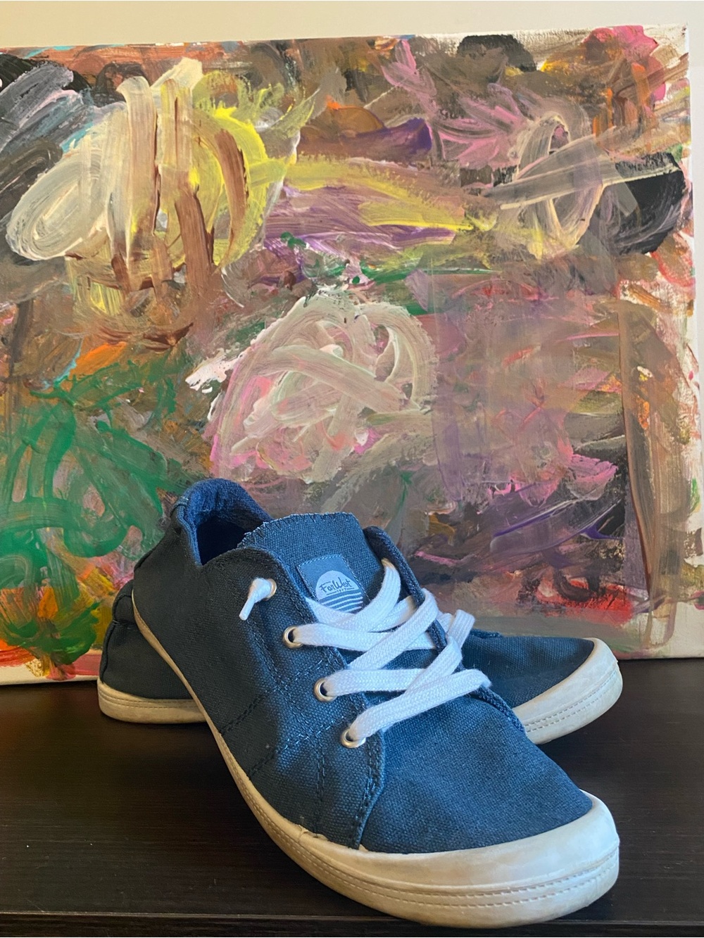 FallWest Canvas Sneakers | Navy Blue | Lace-Up Casual Shoes | Women’s 11